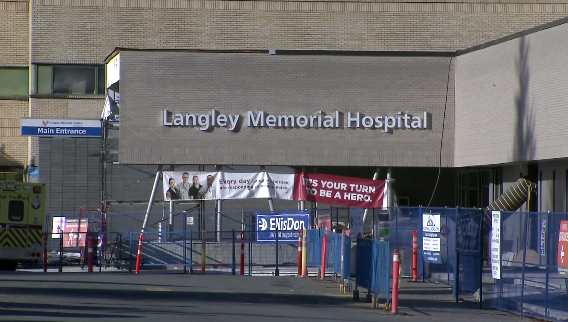 The exterior of Langley Memorial Hospital