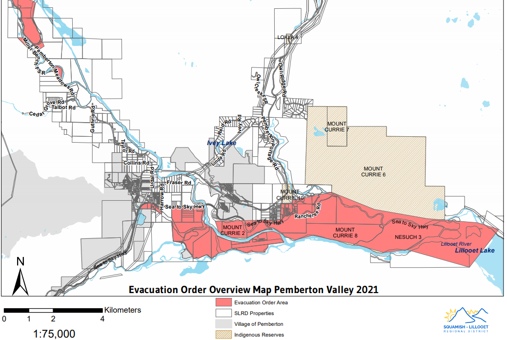 Evacuation order issued for lowlying parts of Pemberton due to rapid