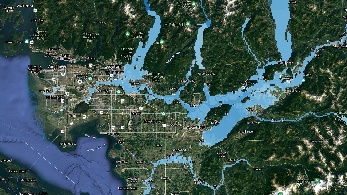 Fraser River Floodplain Map B.c.'s Floodplains To Be Impacted By Climate Change, New Canada-Wide Map  Shows