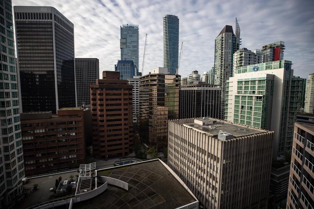 Office towers, hotels and condos are seen in downtown Vancouver