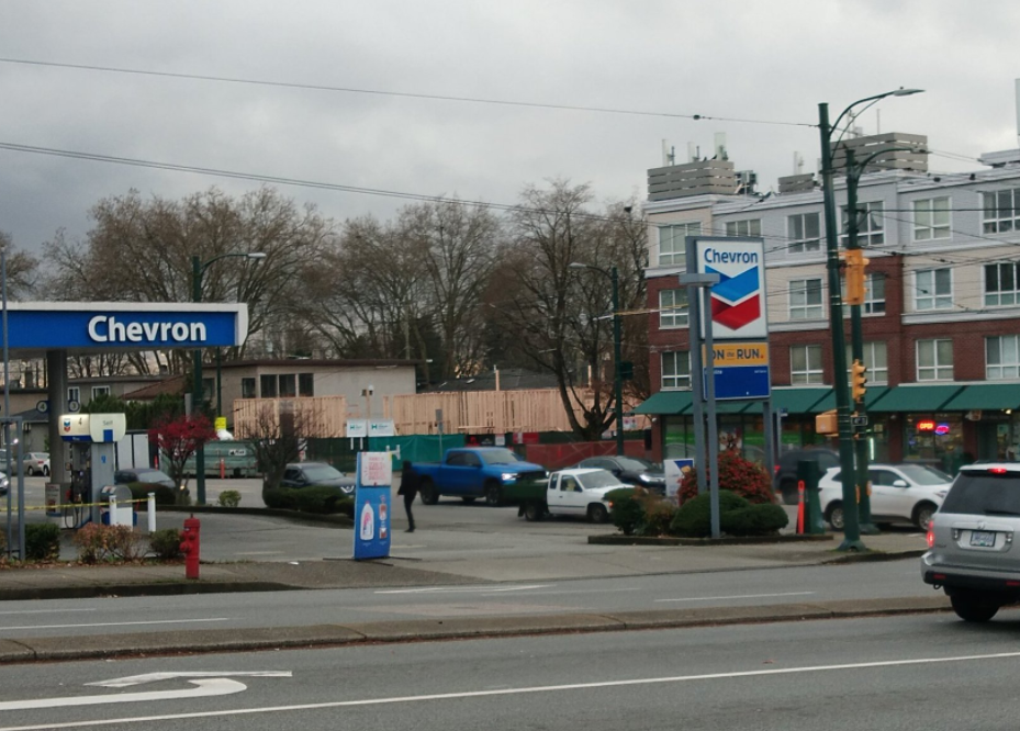 A Chevron gas station is seen with tape up closing off pumps amid a fuel shortage
