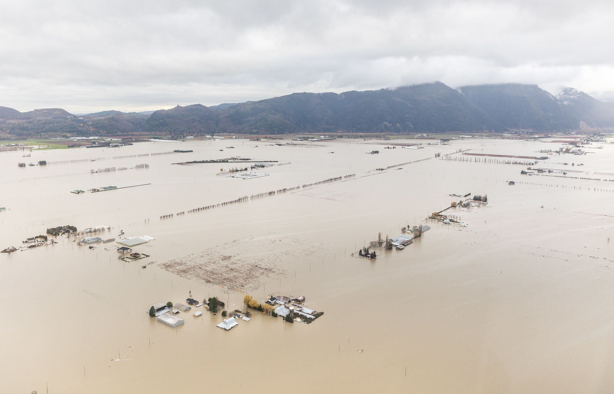 Abbotsford flooding as seen from an aerial view on Monday, Nov. 22, 2021.