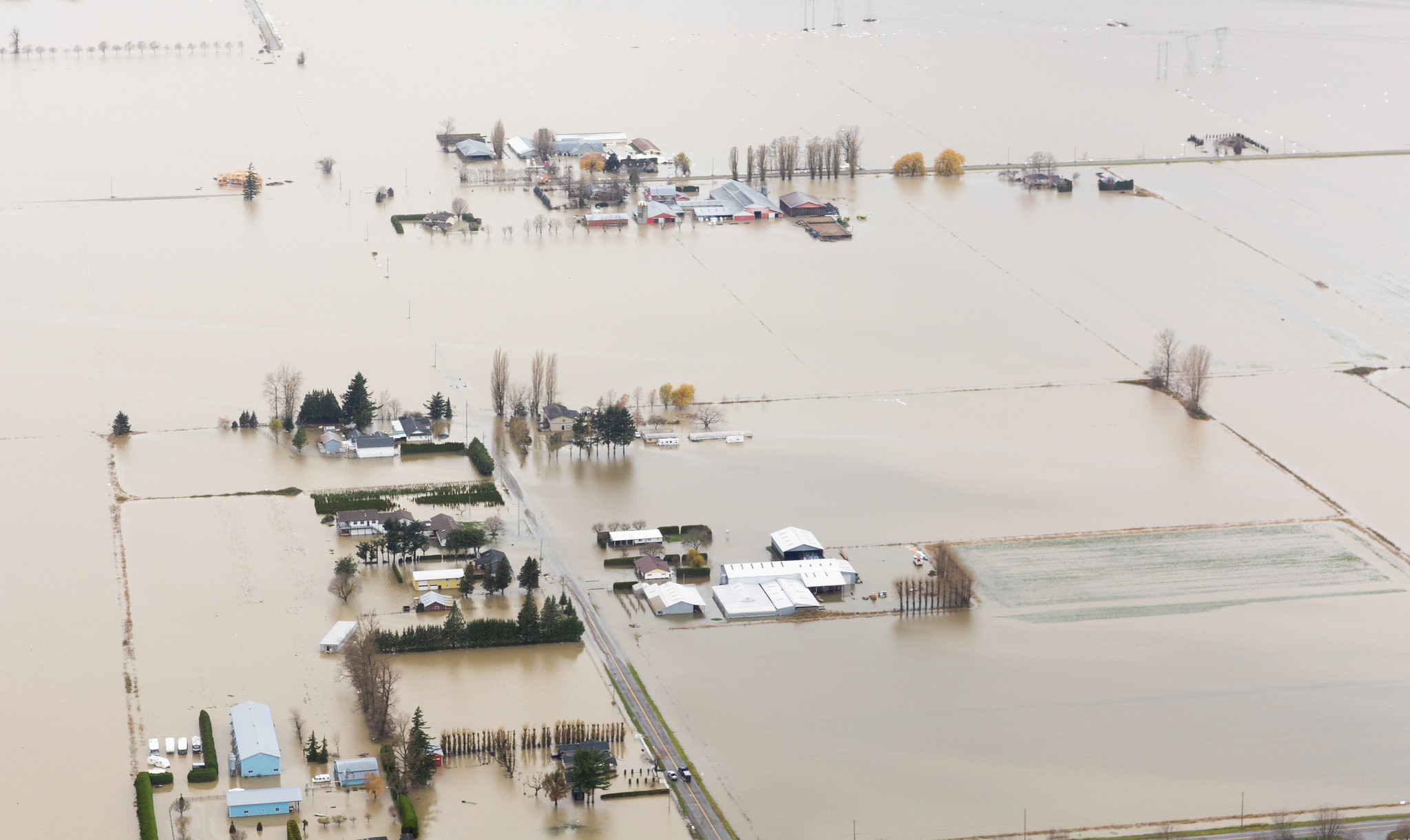 Abbotsford flooding as seen from an aerial view on Monday Nov. 22, 2021