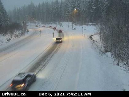 A look at the snow conditions on the Sea to Sky Highway Monday