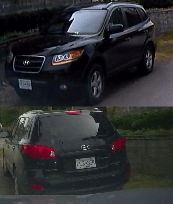 A Hyundai Santa Fe is a vehicle of interest in a shooting investigation in Coquitlam