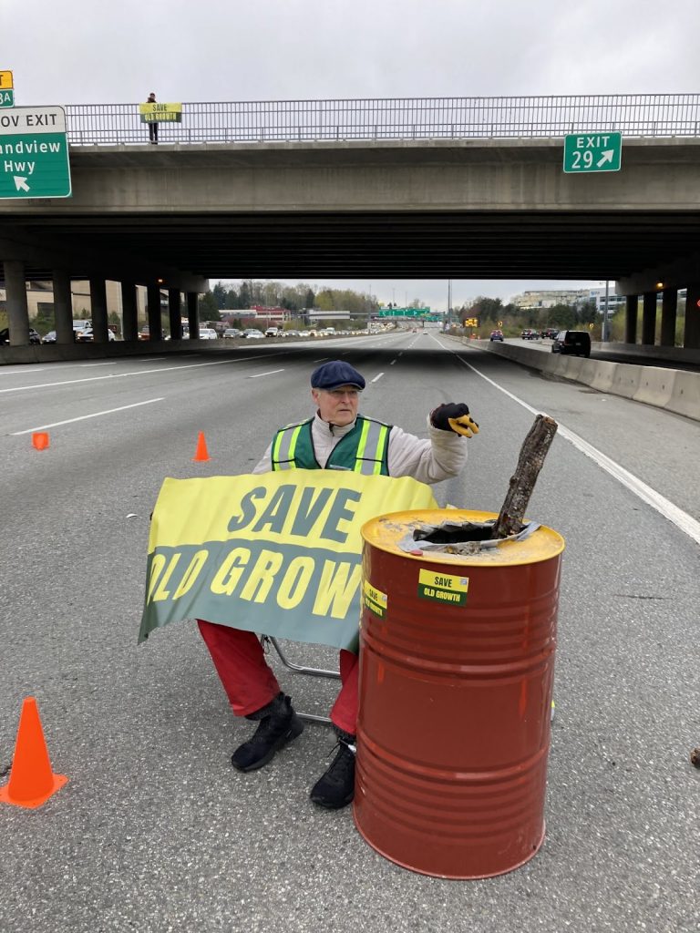 Highway 1 Save Old Growth protest