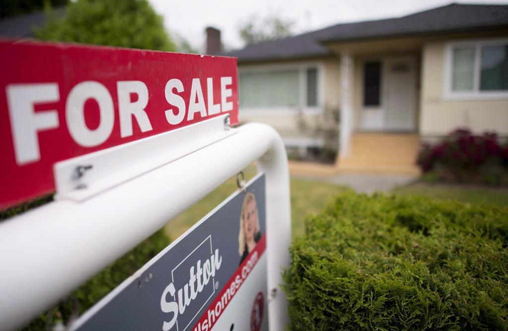 A real estate sign is pictured in Vancouver, B.C.