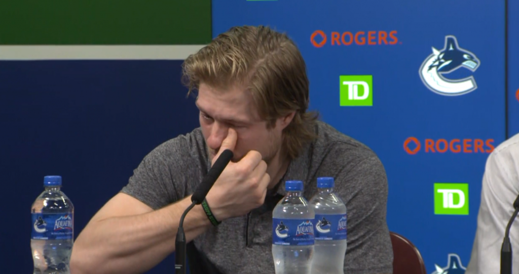 Fans show support for Brock Boeser after Vancouver Canuck asked about father's health