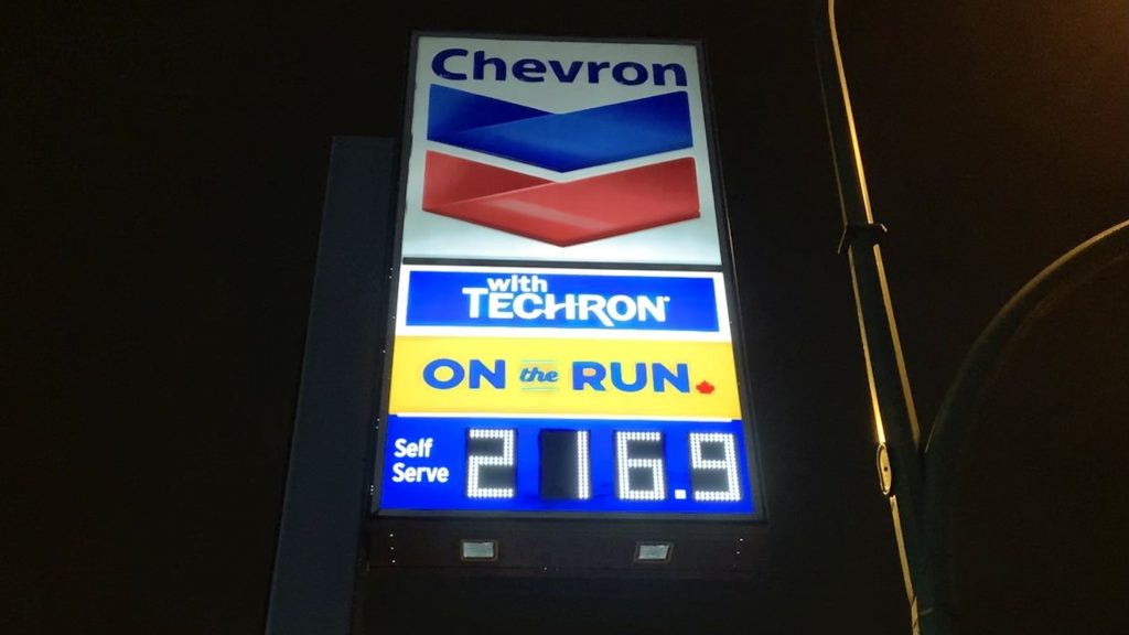 Metro Vancouver gas prices on May 6, 2022 show a price of 216.9 for a litre of regular