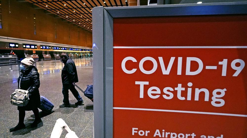 COVID-19 testing site in US airport