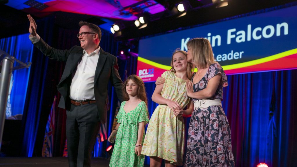 BC Liberal Leader Kevin Falcon with family