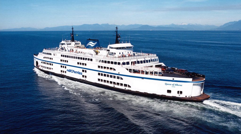 A BC Ferries vessel in open water