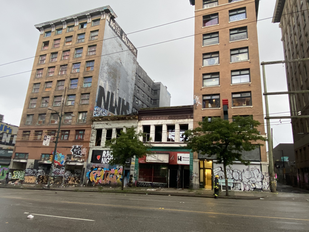 Vancouver's Street Church building has been heavily damaged by a fire Wednesday night. (Mike Lloyd/CityNews)
