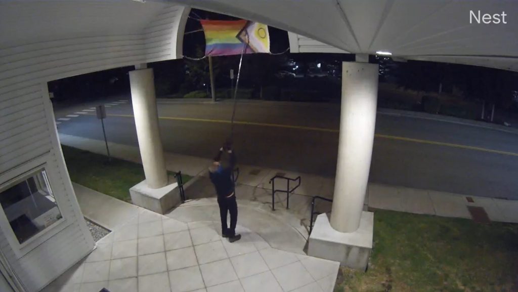 Delta church Pride flag damaged