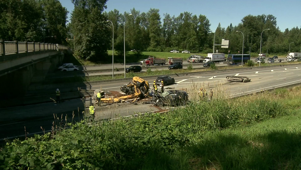 Surrey Highway One Overpass Damaged