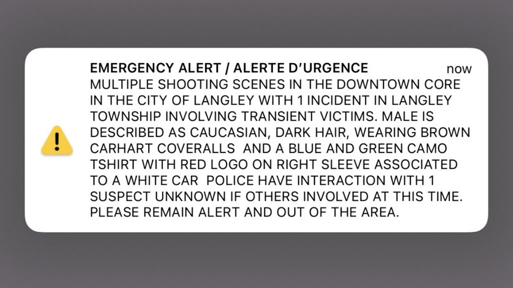 Langley emergency alert