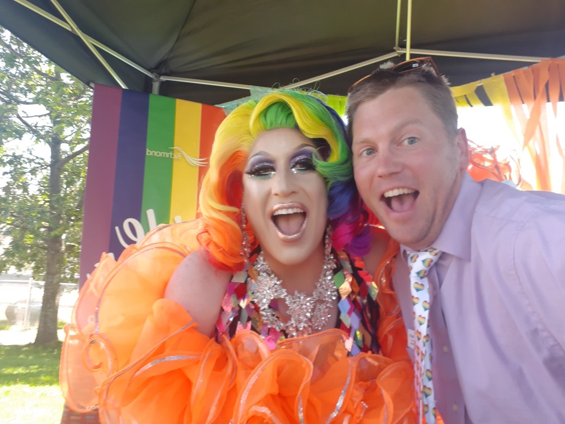 Miss Gina Tonic with Councillor Michael Wolfe