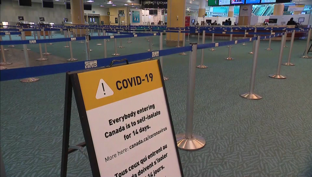 COVID screening at YVR Airport