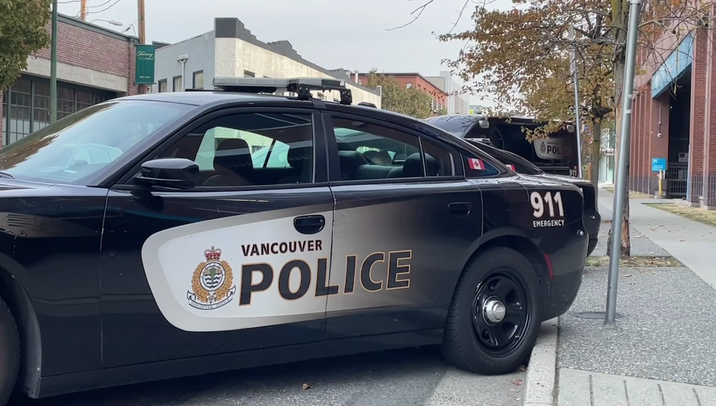 A Vancouver Police cruiser parked on a street