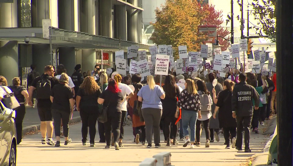 BC Nurses Rally BCNU Vancouver