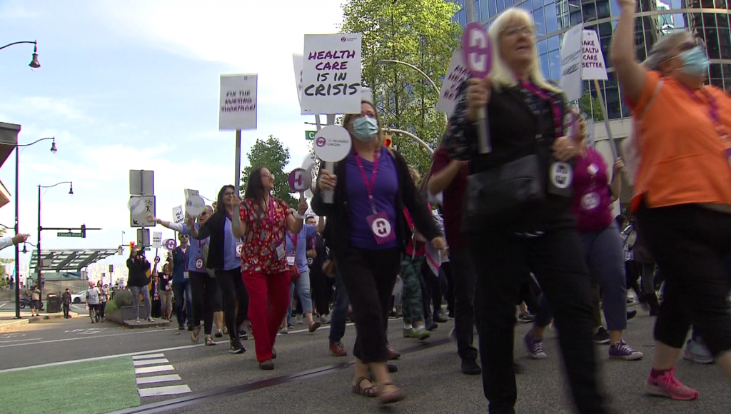 BC Nurses Rally BCNU Vancouver