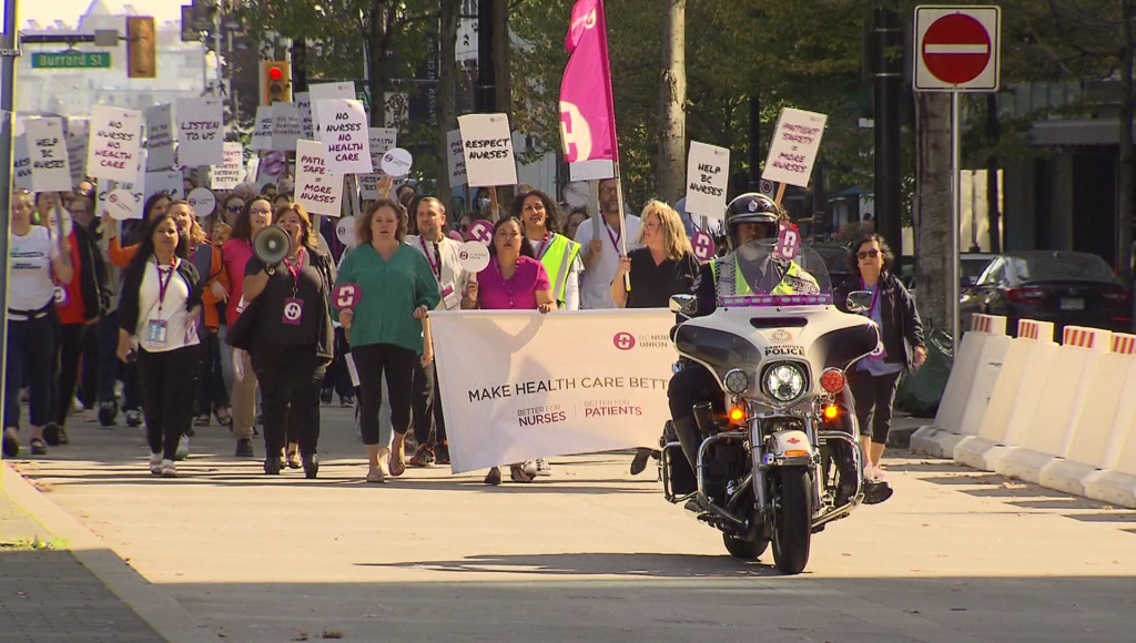 BC Nurses Rally BCNU Vancouver