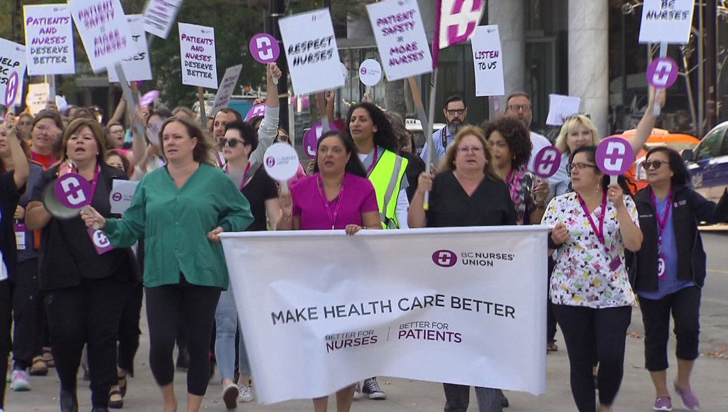 BC Nurses Rally BCNU Vancouver