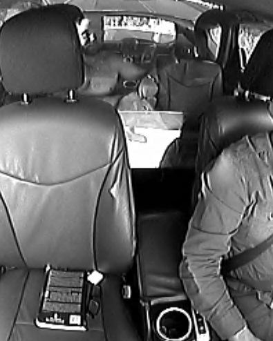 Photo of suspect in back of cab.