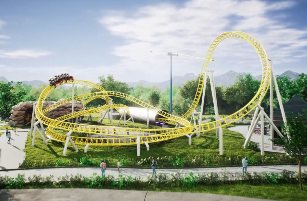 A rendering of the PNE's newly announced Playland rollercoaster