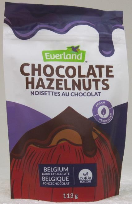 The Canadian Food Inspection Agency says the chocolate ginger truffles from Bliss Balls and Everland's chocolate hazelnuts were sold in Alberta and British Columbia. 