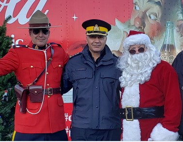 RCMP officer, police officer and santa clause