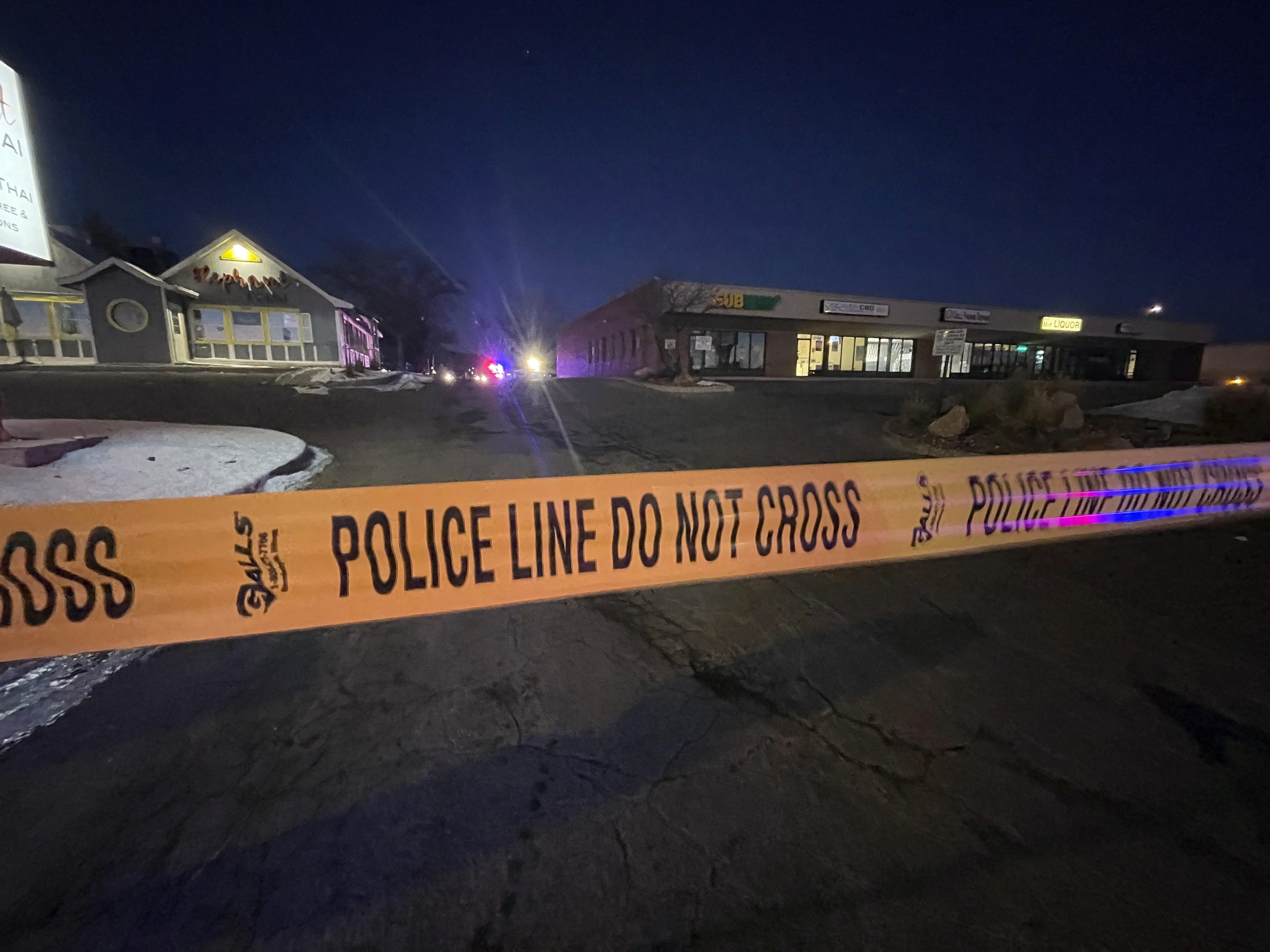 Crime tape is set up near a gay nightclub in Colorado Springs, Colo. where a shooting occurred late Saturday, Nov. 19, 2022