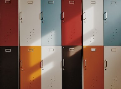 colourful lockers