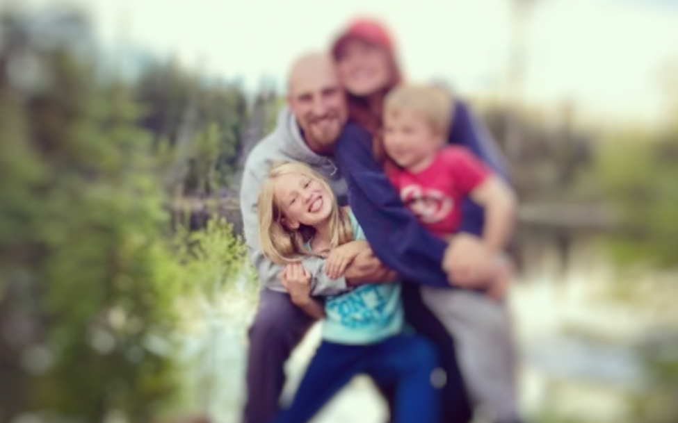 The Loseth family in West Kelowna pictured outside in an embrace