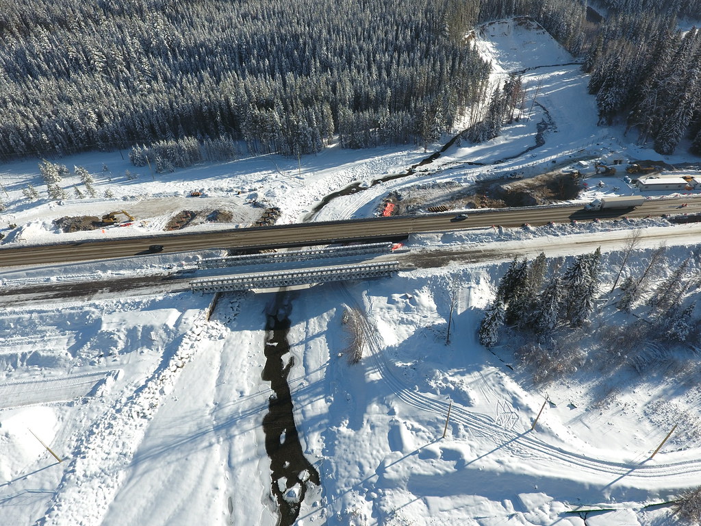 part of coquihalla highway covered in snow