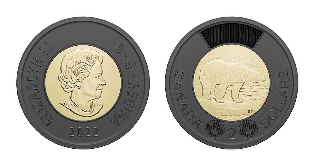 The new black ringed toonie remains gold in the middle to honor the late Queen Elizabeth the second.