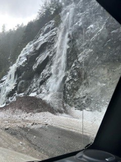 bostonbaravalanche2 A series of avalanches have closed Highway 1 between Boston Bar and Yale Monday (Supplied: Jen Vasko)