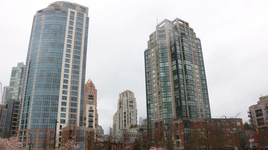 A picture of highrises in Vancouver