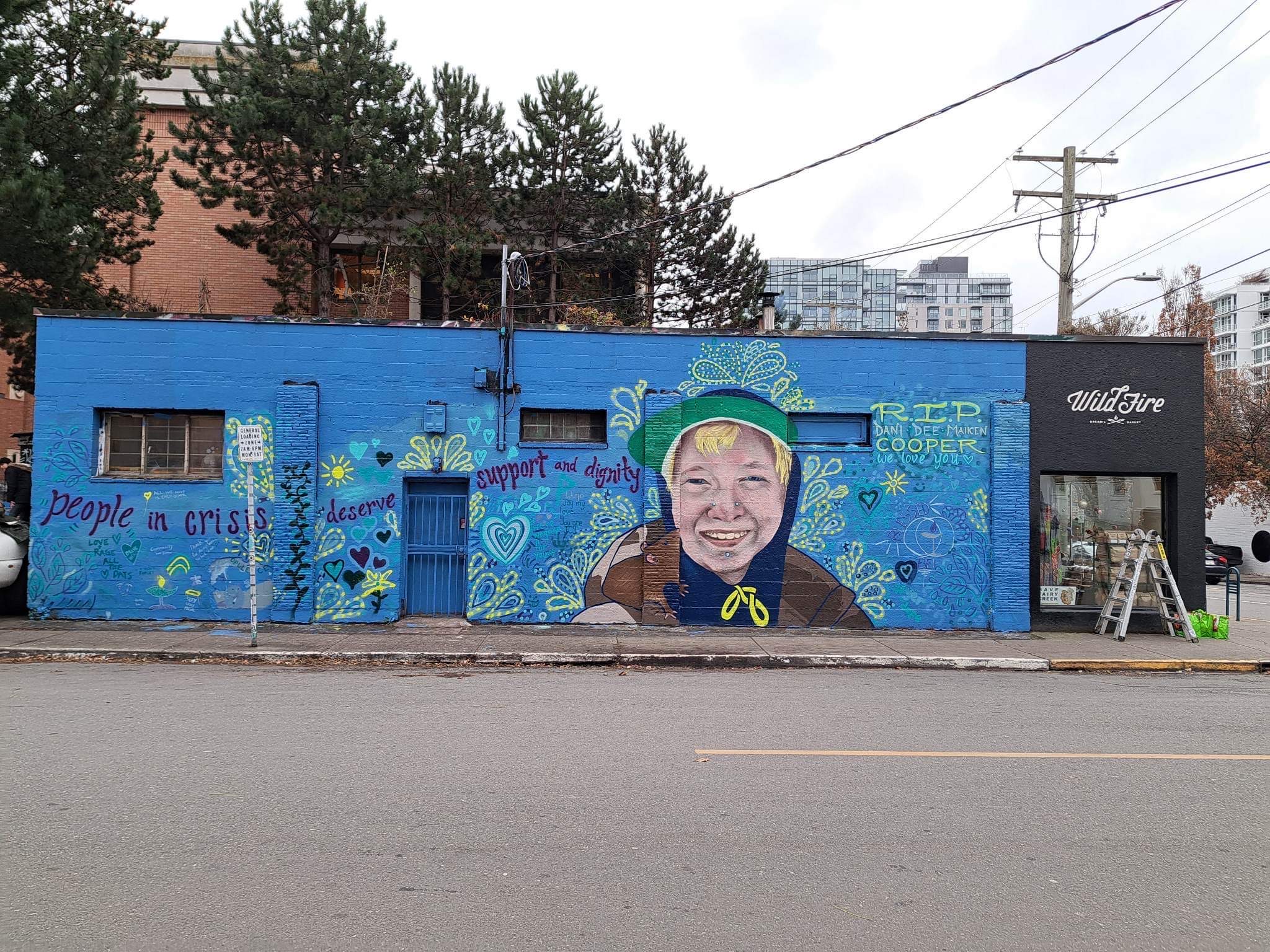 A mural painted in honour of Dani Cooper, who was shot and killed by North Vancouver police officers.