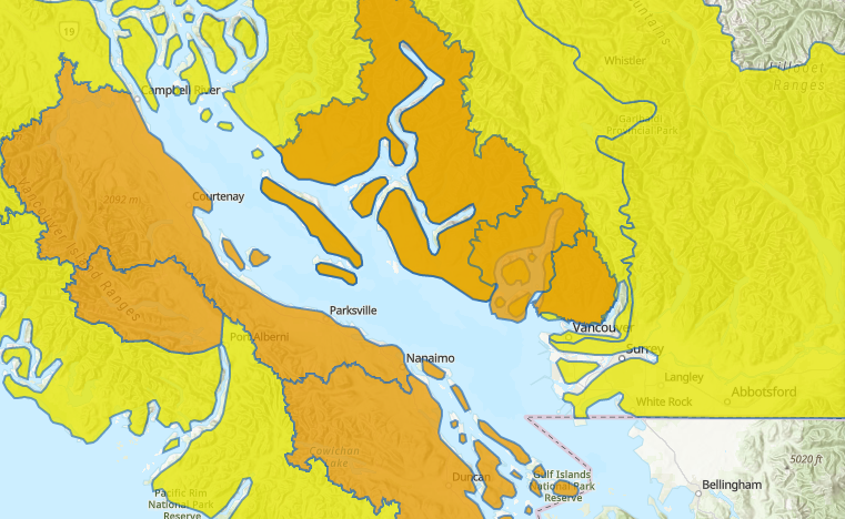 The BC River Forecast Centre has issued a floodwatch for the North Shore Mountains, Howe Sound around Squamish, the Sunshine Coast and parts of Vancouver Island.