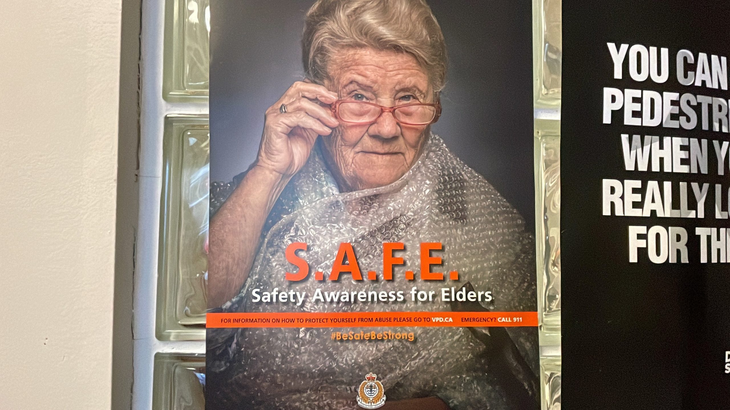 safety awareness for elders sign