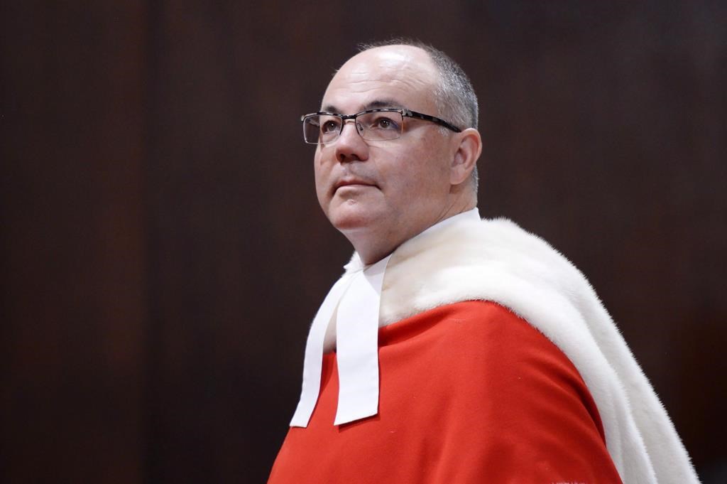 Supreme Court of Canada Justice Russell Brown looks on during his welcoming ceremony at the Supreme Court in Ottawa