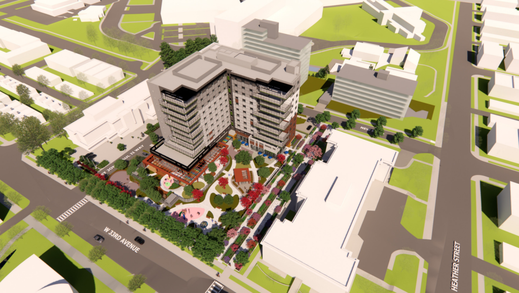 A conceptual design of St. Vincent's Heather, a new long-term care facility in Vancouver