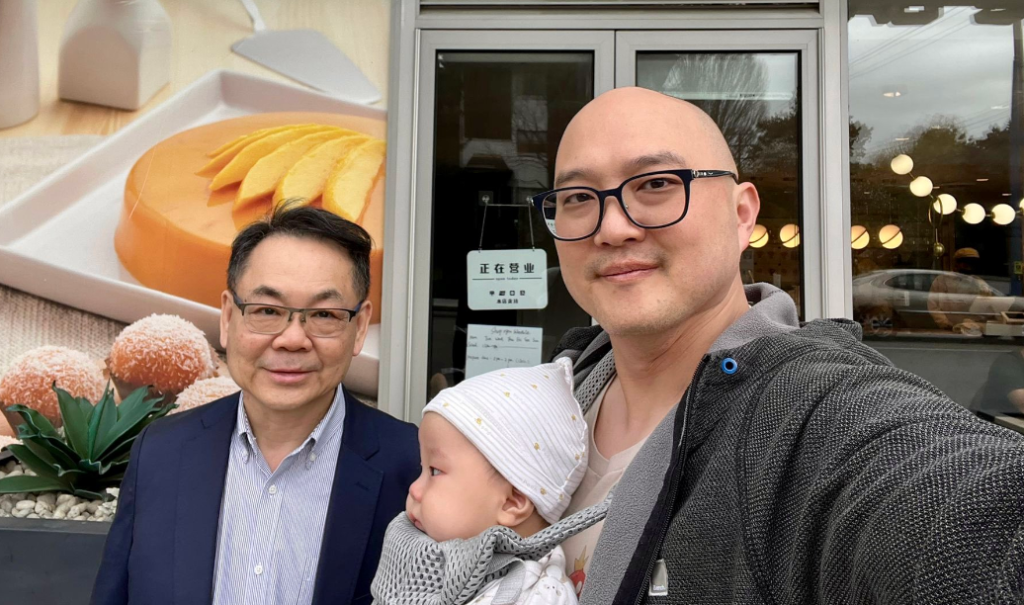 Richmond councillor Chak Au and Richmond South Centre MLA Henry Yao outside Hui Lau Shan to show their support after staff there were faced with racist remarks recently