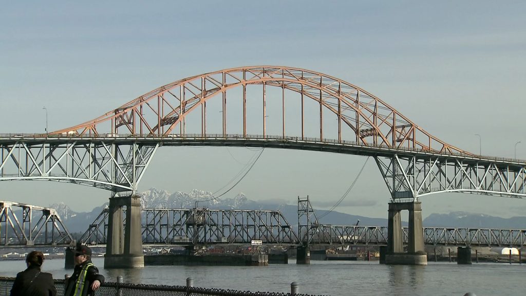 The Pattullo Bridge, which connects Surrey and New Westminster