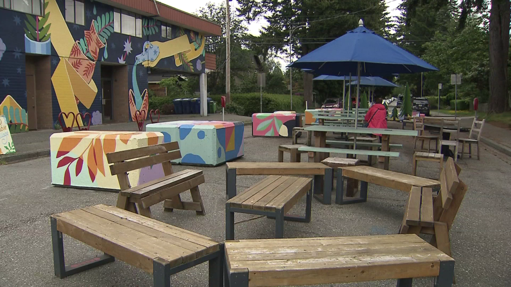 A Vancouver public plaza where drinking alcohol is allowed during certain hours of the day