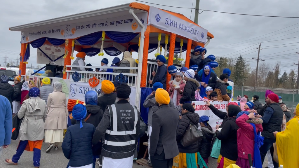 a parade float is seen at the Surrey Vaisakhi celebration