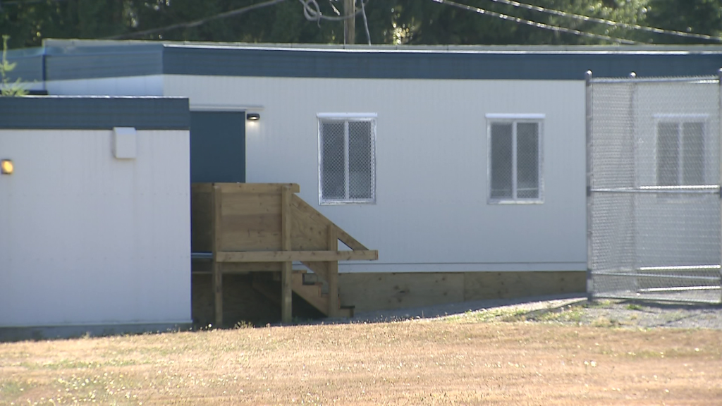 Exterior of portables in Surrey