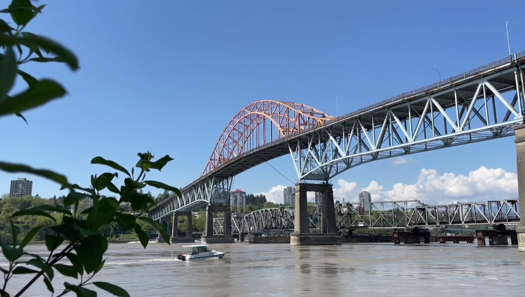 The Pattullo Bridge as viewed from Surrey, B.C. on Wednesday May 10th, 2023