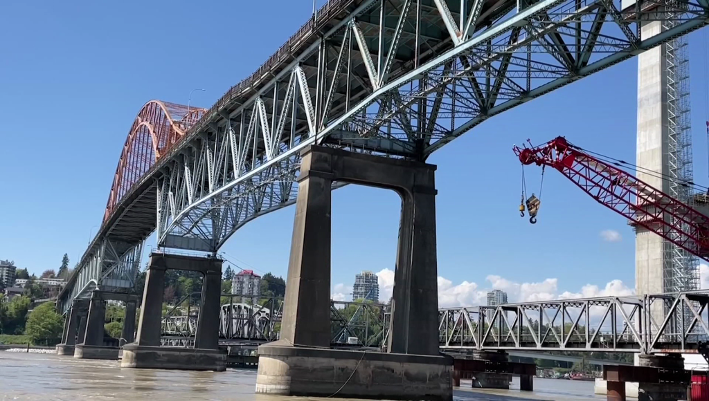 The Pattullo Bridge as viewed from Surrey, B.C. on Wednesday May 10th, 2023